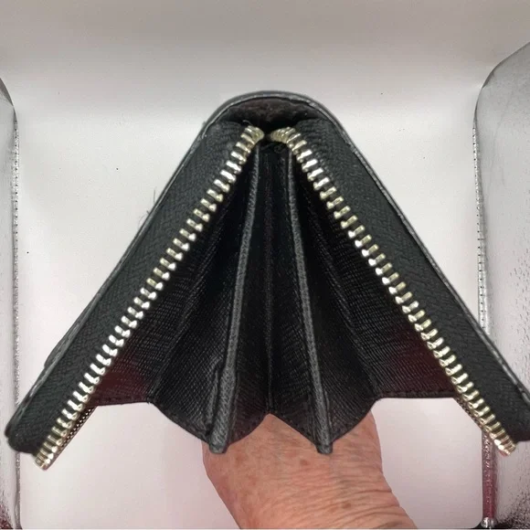 Coach Zebra-Stripe Zip Wallet — Black & Tan - Picture 6 of 12